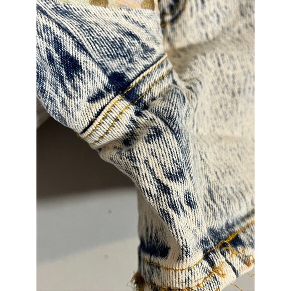 Retro Acid Wash Polka Dot Denim Shorts 19 Pastel Jean Patchwork 80s Eclectic 90s - Picture 5 of 16